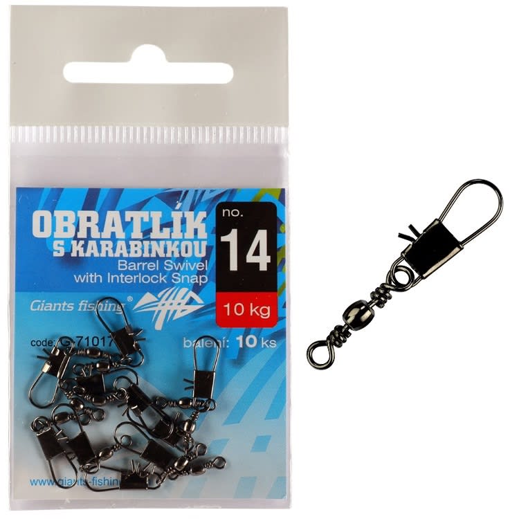 Giants fishing Obratlík s karabinkou Barrel Swivel with Interlock Snap